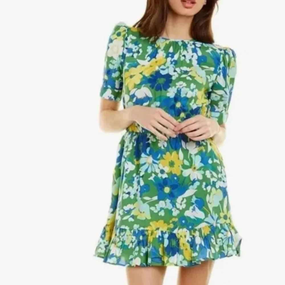 Walter Baker Kasey floral mini dress in excellent condition size XS green & blue